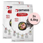 Ontario Cat Sterilised Lamb 2x6,5 kg