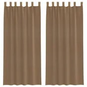 Vidaxl Voile zavese z zankami 2 kosa svetlo rjave 140x225 cm