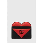 Usnjen etui za kartice Dkny HEART OF NY črna barva, R411ZF07