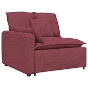Vidaxl Modularni kavč z naslonjalom za roke in blazinami vinsko rdeč 100 cm