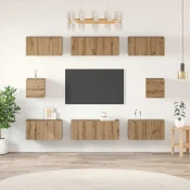 Set TV komoda 8 pcs Umjetnicki hrast Konstruirano drvo