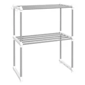 Vidaxl Polica za mikrovalovno pečico bela 51x27x63 cm aluminij