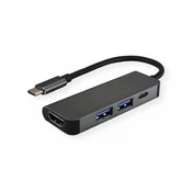 FAST ASIA Adapter-konvertor TIP C na HDMI+ 2xUSB 3.0+ TIP C