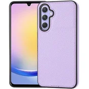 GS Usnjen ovitek za Samsung Galaxy A25 5G, usnjen ovitek iz ličija, vijoličen + 9H steklo