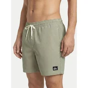 QUIKSILVER Kratke kopalne hlače DELUXE 1  temno zelena / bela
