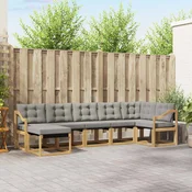 Set vanjskih sofa 7 pcs Cvrsto drvo akacije i Textilene