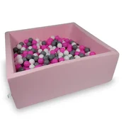 shumee Suhi bazen 110x110x40cm pudrasto roza s 600 kroglami: bela, siva, roza