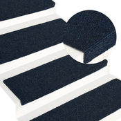 Preproge za stopnice samolepilne 15 kosov 65x21x4 cm temno modre pravokotne robove