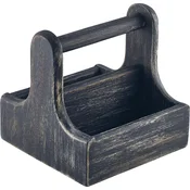GENWARE Stojalo za pribor/začimbe, leseno, 150 mm, o: 150 mm, črno