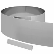 Vidaxl Robovi trave srebrna 450 x 0,05 x 25 cm Cinkana jeklena
