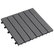 vidaXL Tla za teraso 10 pcs Siva 30 x 30 cm Akacijevo trdo leseno