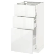 METOD / MAXIMERA Podni ormaric s 3 fioke, bela/Ringhult bela, 40x37 cm