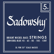 Sadowsky Blue Label Bass String Set trakarwound Extra Long 35 - 5 String Nickel 45-130