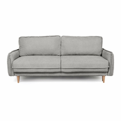 Siva raztegljiva sedežna garnitura iz tkanine bouclé 215 cm Patti – Bonami Selection