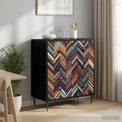 vidaXL Predalni šafka OMMEN Geometrijski vzorec 66 x 36,5 x 76 cm