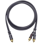 Oehlbach Cinch avdio Y-Kabel [2x Cinch vtič - 1x Cinch vtič] 2 m antracitne barve, pozlačeni vtični kontakti Oehlbach