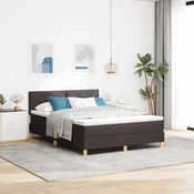 vidaXL vidaXL Postelja s škatlo z vzmetnico temno rjava 140x190 cm tkanina, (22083075)