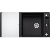 Blanco pomivalno korito AXIA III XL 6 SF InFino SILGRANIT desko steklo, z daljinskim upravljanjem. - ČRNA