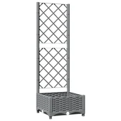 vidaXL vidaXL Cvetlično korito z oporno mrežo svetlo sivo 40x40x121,5 cm PP, (20758756)