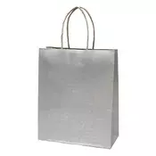 Dekorativna torba CREATIVE Classic Simple M 22x25x10 cm kraft jednobojna srebrne uvijene rucke 71438