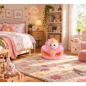 Plišana foteljica za bebe Rainbow Unicorn - roze ( KLK2707-RUR )