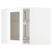 METOD Kotna viseča omarica+vrtl pc/stk vr, bela Enköping/bela imitacija lesa, 68x60 cm