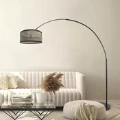 Steinhauer Lukasta svetilka Sparkled Light, črna/pletenina v črno-lesnem vzorcu - Dnevna soba/jedilnica - črna, svetlo lesena - Kovina