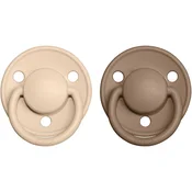 BIBS De Lux Natural Rubber 2 duda Vanilla/Dark Oak 2 kos