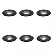 Set 6 modernih zunanjih talnih reflektorjev črne barve 35 mm nastavljiv IP65 - Delux