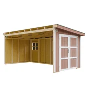 Timbela Vrtna hišica vrhunske kakovosti 11,47 m2 - V231x248x530 cm - Brez tal in stranske stene - Timbela M940B-REDWOOD RED, (5000117213)