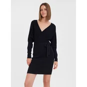 VERO MODA Pletena obleka  črna