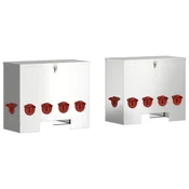 Vidaxl Hranilnik za piščance 2 pcs srebrna 60,5 x 29 x 51 cm