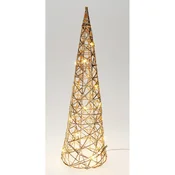 Stožčasto drevo z 20 LED toplo bela železo 12 x 12 x 40 cm zlato