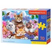 Castorland Puzzle Mačke z rožami 70 kosov
