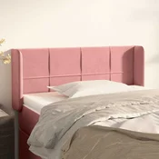 vidaXL Vzglavje z ušesi roza 103x16x78/88 cm žamet