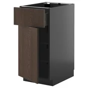 METOD / KNIVSHULT Podni element s fiokom/vratima, Crnosiva/Sinarp smeda, 40x60 cm