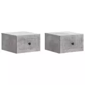 vidaXL Stenski nočni omarici 2 pcs Betonsko siva 33 x 34,5 x 20 cm