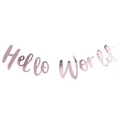 ginger ray viseč napis hello world rose gold