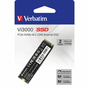 VERBATIM SSD Vi3000 Notranji SSD PCIe NVMe M.2 2TB, W 3000/ R 3300 MB/s
