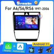 Srnubi for Audi A6 C5 1997 – 2004 S6 1999-2004 RS6 2002-2006 Android 11 Car Radio Multimedia Player 2 Din Carplay stereo GPS DVD