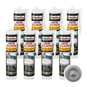 IsolBau Sanitarni silikon siv Sanitär Silikon 8 x 300ml