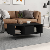 vidaXL Klubska mizica črna 90x50x36,5 cm inženirski les