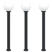 Vidaxl Stebričke 3 kosi 120 cm črne IP44