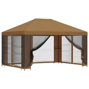 Vidaxl Vrtni gazebo s stranskimi stenami 4 x 3 m Bež