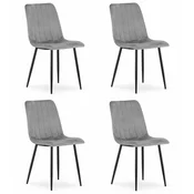 Brandless Stol LAVA - svetlo siv žamet x 4, (22044506)