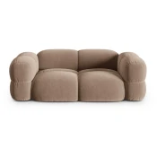 Rjava žametna sedežna garnitura 210 cm Loretto – Cosmopolitan Design
