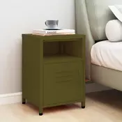 Vidaxl vidaXL Nočna omarica olivno zelena 35x35x51 cm jeklo