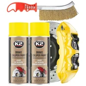 2 x K2 BARVA ZA ZAVORNE ČELJUSTI 400 ML RUMENA + ČOPIČ