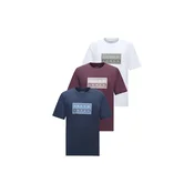 JACK & JONES Majica JCOFUSION nočno modra/safir/čokolada/bela