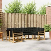 Set vanjskih sofa s jastukom 6 pcs Bijela i crna